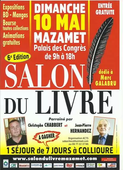cette image illustre le salon du livre de Mazamet salon ou Christine Dauzere était présente en tant que auteur