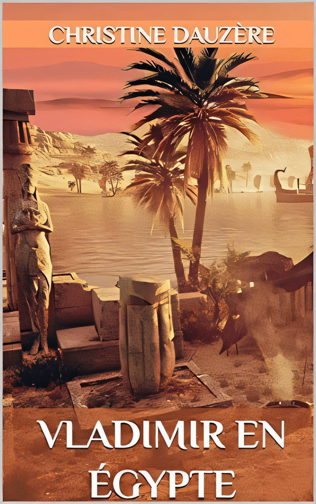 vladimir en egypte roman de christine dauzere illustraction d'une berge du nil au temps des pharaons